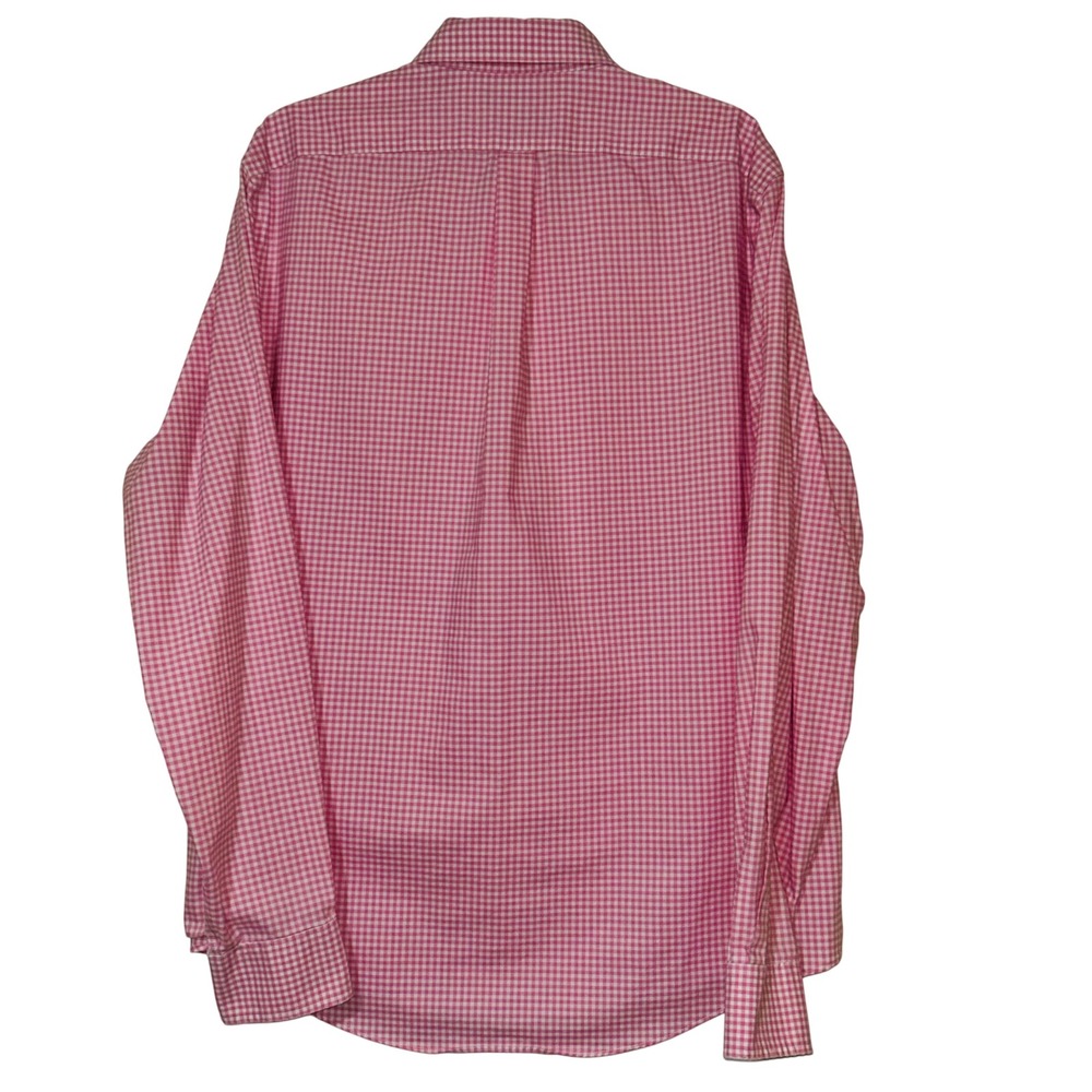 Lauren Ralph Lauren Pink White Gingham Shirt XL Regular Fit Stretch Fabric - Picture 3 of 9